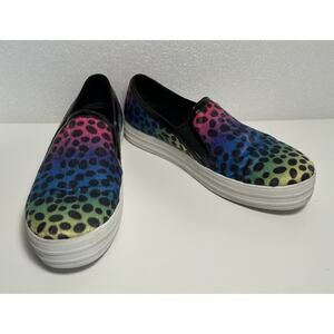 Skechers 827 Street Multicolor Animal Vegan Calf Hair Sneakers Shoes Womens 8